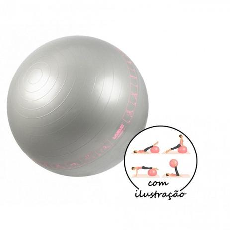 Bola Suica 65 Cm com Ilustracao para Pilates e Yoga Cor Cinza liveup Menor preço em Bola Suica 65 Cm com Ilustracao para Pilates e Yoga Cor Cinza liveup