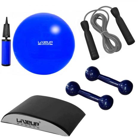 Bola Suica 65cm com Bomba + Corda de Pular + Par Halter 2 Kg + Abmat  Liveup é boa?
