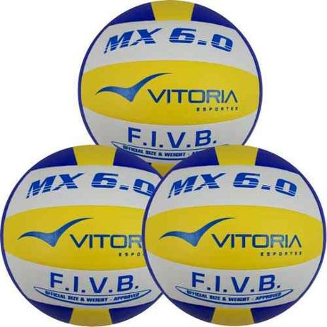 Bola Volei Oficial Vitoria 6.0 Pu - Leve 3 Unidades - Vitoria esportes Menor preço em Bola Volei Oficial Vitoria 6.0 Pu - Leve 3 Unidades - Vitoria esportes