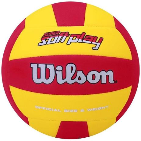 Bola Vôlei Wilson Super Soft Play - Amarelo/Vermelho Menor preço em Bola Vôlei Wilson Super Soft Play - Amarelo/Vermelho