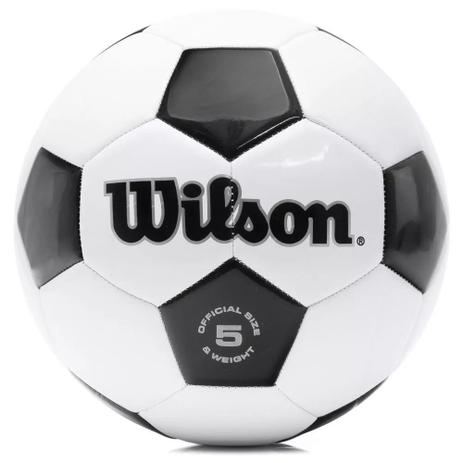Bola Wilson Campo Tradicional Tam 5 - Branco/Preto Menor preço em Bola Wilson Campo Tradicional Tam 5 - Branco/Preto