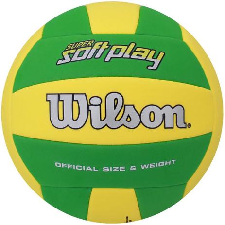 Bola Wilson Vôlei Super Soft Play - Unissex -Amarelo/Verde Menor preço em Bola Wilson Vôlei Super Soft Play - Unissex -Amarelo/Verde