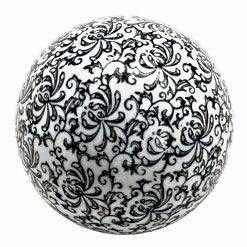 Bolas Decorativas em Cerâmica Branca com Preto - Decorafast Menor preço em Bolas Decorativas em Cerâmica Branca com Preto - Decorafast