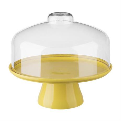 Boleira Cake Com Cúpula 25cm Amarelo Coza Menor preço em Boleira Cake Com Cúpula 25cm Amarelo Coza