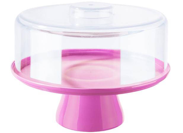 Boleira Cake com Cúpula e Pé 25 cm Rosa Coza - BRI 376 Menor preço em Boleira Cake com Cúpula e Pé 25 cm Rosa Coza - BRI 376