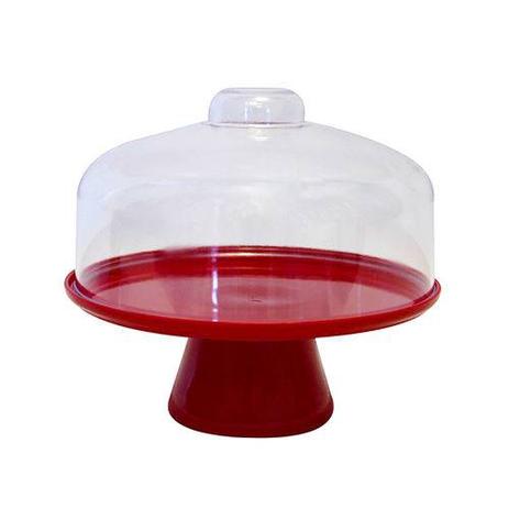 Boleira com Tampa Cake Vermelha 25cm - Coza Menor preço em Boleira com Tampa Cake Vermelha 25cm - Coza