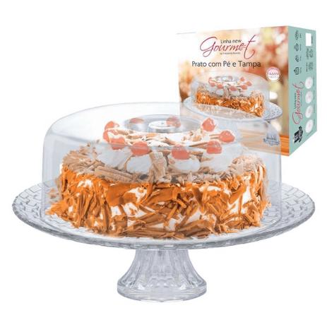 Boleira de vidro gourmet com tampa acrílica 32cm Ruvolo Menor preço em Boleira de vidro gourmet com tampa acrílica 32cm Ruvolo