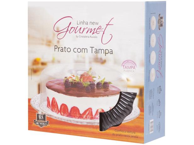 Boleira de Vidro Redonda com Tampa de Plástico - Ruvolo 32cm
