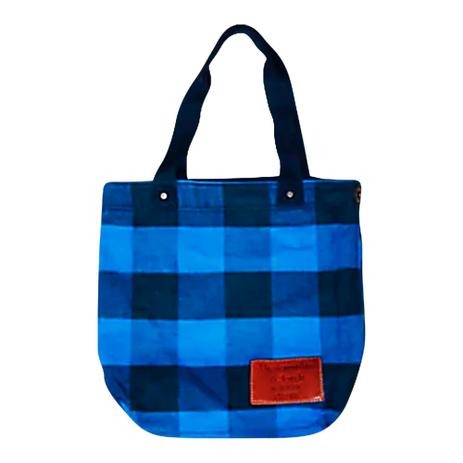 blue plaid bolsa