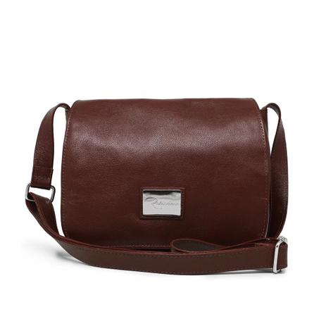 Bolsa Carteiro de Couro Feminina Renné Jr. Pinhão - Relicário Menor preço em Bolsa Carteiro de Couro Feminina Renné Jr. Pinhão - Relicário