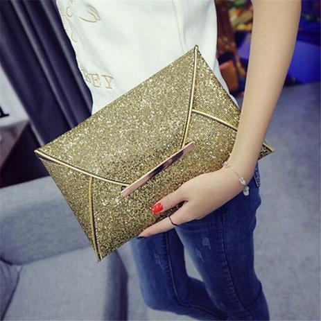 gold envelope clutch bolsa