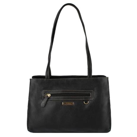 Bolsa Couro Tote/Shopper Casual, Preto - Le Postiche Menor preço em Bolsa Couro Tote/Shopper Casual, Preto - Le Postiche
