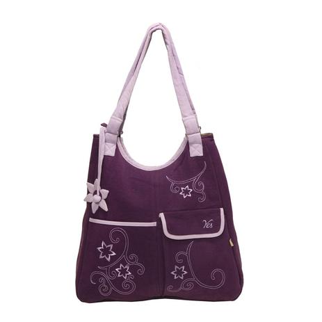 Bolsa de Tecido com Detalhe Bordado e Chaveiro - Yes é boa?