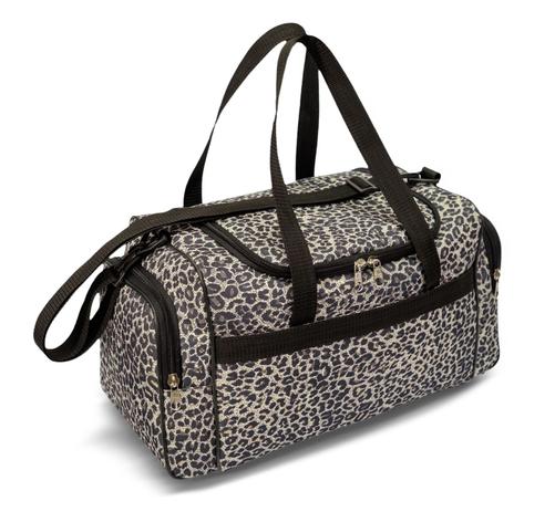 Bolsa de Viagem 3 divisões LS BV6442 estampa oncinha com alça tira colo e mãos - Ls bolsas Menor preço em Bolsa de Viagem 3 divisões LS BV6442 estampa oncinha com alça tira colo e mãos - Ls bolsas