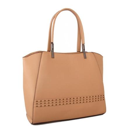 Menor preço em Bolsa Estruturada Detalhe Laser e Metal Bege - Zap Accessories - Combos e kits especiais