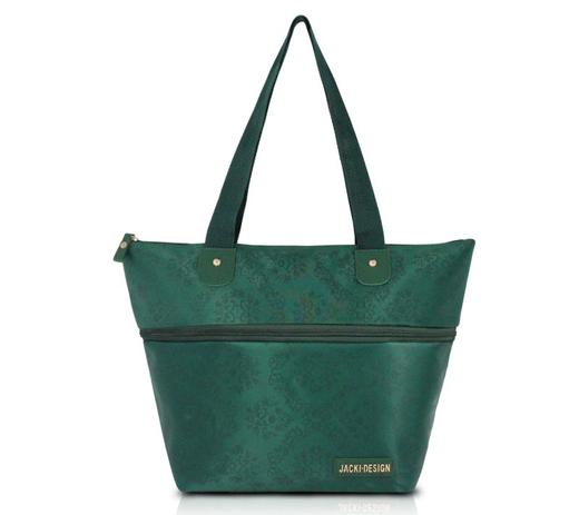 Bolsa Expansível Tam. P Damasco Verde Microfibra Estampada - Jacki design Menor preço em Bolsa Expansível Tam. P Damasco Verde Microfibra Estampada - Jacki design