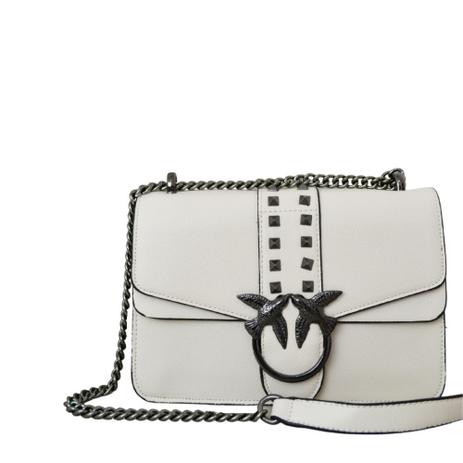 silver chain black bolsa