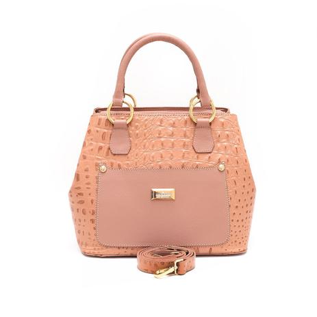 Bolsa feminina couro fino média com bolso na frente Menor preço em Bolsa feminina couro fino média com bolso na frente