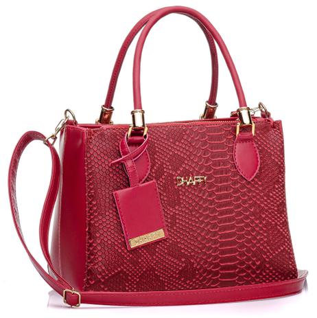 Bolsa Feminina Dhaffy Baú Vermelho, Alça de Mão e Transversal. - Dhaffy  Bolsas - Bolsas - Magazine Luiza