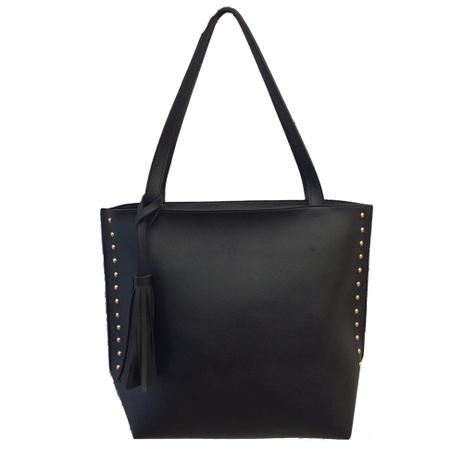 Bolsa feminina grande de ombro estilo sacola tiracolo preta - Meu tio que fez Menor preço em Bolsa feminina grande de ombro estilo sacola tiracolo preta - Meu tio que fez