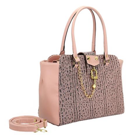 Bolsa Feminina Lateral e de Mão Cadeado Salmão Selten Menor preço em Bolsa Feminina Lateral e de Mão Cadeado Salmão Selten