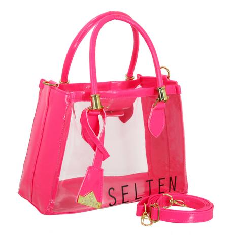 Bolsa Feminina Lorena Transparente Neon Pink Selten Menor preço em Bolsa Feminina Lorena Transparente Neon Pink Selten