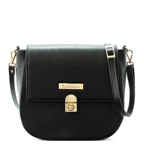 Bolsa Feminina Maria Verônica Transversal Quadrada Fecho Couro Preto Menor preço em Bolsa Feminina Maria Verônica Transversal Quadrada Fecho Couro Preto
