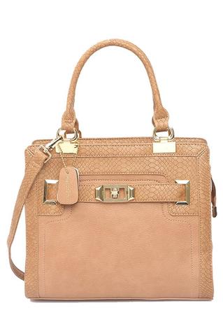Bolsa Feminina Média Macadâmia Texturizada em Croco Nude - Macadamia Menor preço em Bolsa Feminina Média Macadâmia Texturizada em Croco Nude - Macadamia
