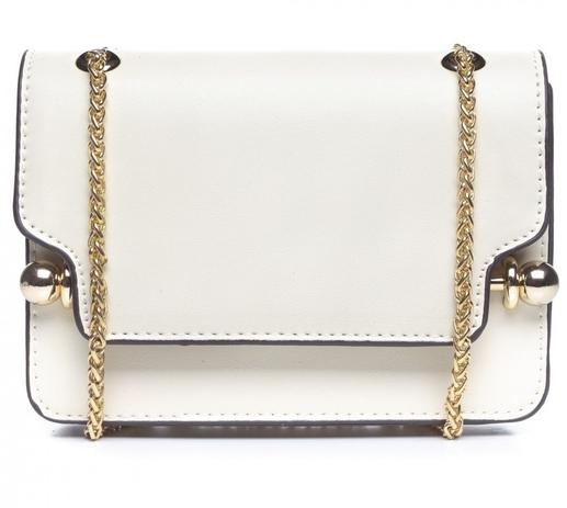 off white mini flap bolsa
