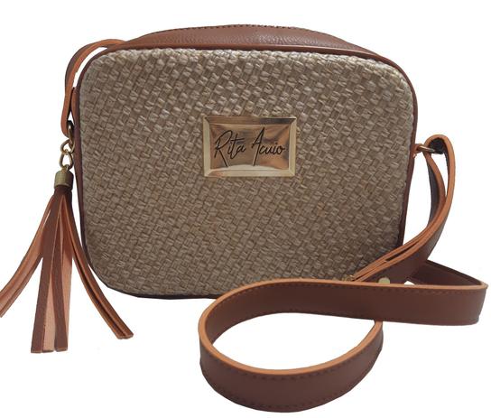 Bolsa Feminina Quadrada - Palha - Rita Acuio Menor preço em Bolsa Feminina Quadrada - Palha - Rita Acuio