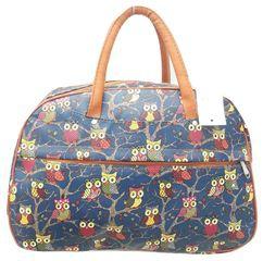 Bolsa Feminina Sacola Estampa Coruja Azul - Generico Menor preço em Bolsa Feminina Sacola Estampa Coruja Azul - Generico