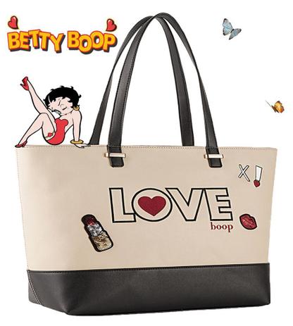 Bolsa Feminina Tote Bag Grande Bege Creme Love Betty Boop Original Semax Menor preço em Bolsa Feminina Tote Bag Grande Bege Creme Love Betty Boop Original Semax