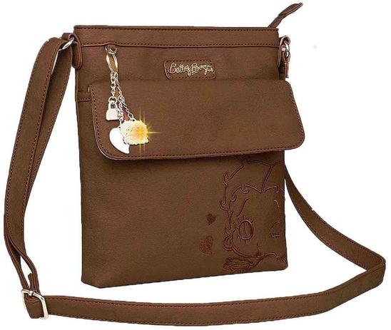 Bolsa Feminina Transversal Betty Boop Alta Qualidade Marrom Chaveiro Tiracolo Semax Original Menor preço em Bolsa Feminina Transversal Betty Boop Alta Qualidade Marrom Chaveiro Tiracolo Semax Original