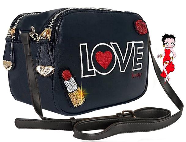 Bolsa Feminina Transversal Pequena Betty Boop Love Preta - Semax Menor preço em Bolsa Feminina Transversal Pequena Betty Boop Love Preta - Semax