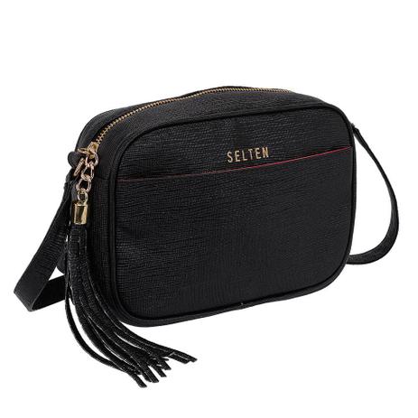 Bolsa Lateral Feminina Transversal Pequena Preta Selten Menor preço em Bolsa Lateral Feminina Transversal Pequena Preta Selten