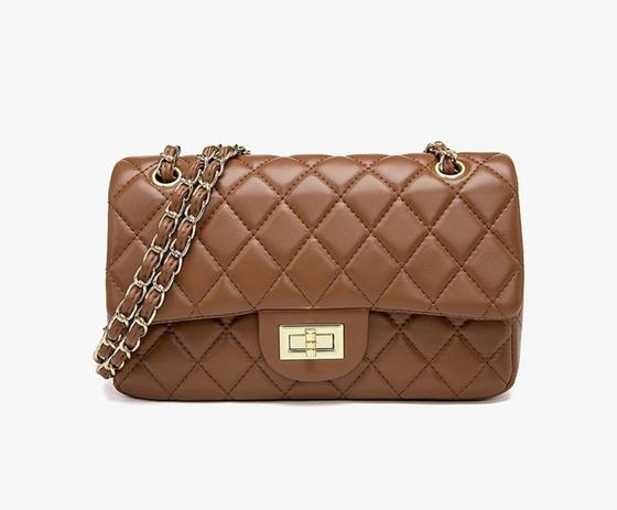 tan quilted bolsa