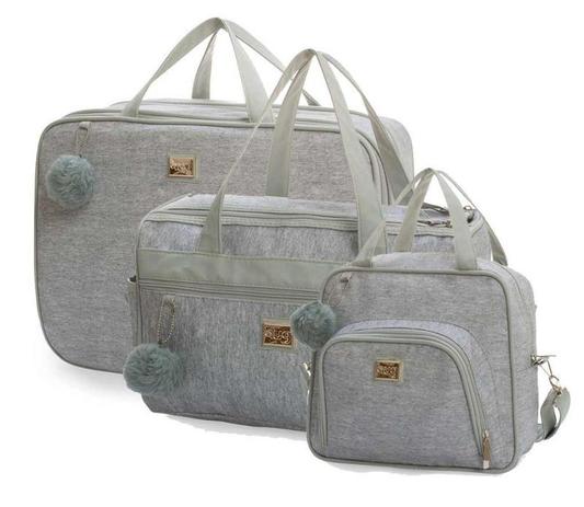 Bolsa Maternidade Barcelona Mescla kit 03 peças mala, bolsas G Duo e M - Hug Menor preço em Bolsa Maternidade Barcelona Mescla kit 03 peças mala, bolsas G Duo e M - Hug