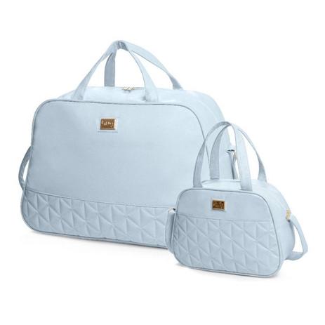Bolsa maternidade Beijinho azul claro kit 02 peças mala + bolsa M - Hug Menor preço em Bolsa maternidade Beijinho azul claro kit 02 peças mala + bolsa M - Hug