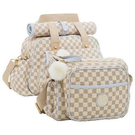 Bolsa Maternidade Escocesa Colour CRU KIT 2 Peças Bolsa G+frasqueira - Lequiqui Menor preço em Bolsa Maternidade Escocesa Colour CRU KIT 2 Peças Bolsa G+frasqueira - Lequiqui