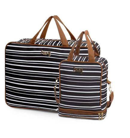 Bolsa maternidade Línea preta kit 02 peças mala + frasqueira - Hug Menor preço em Bolsa maternidade Línea preta kit 02 peças mala + frasqueira - Hug