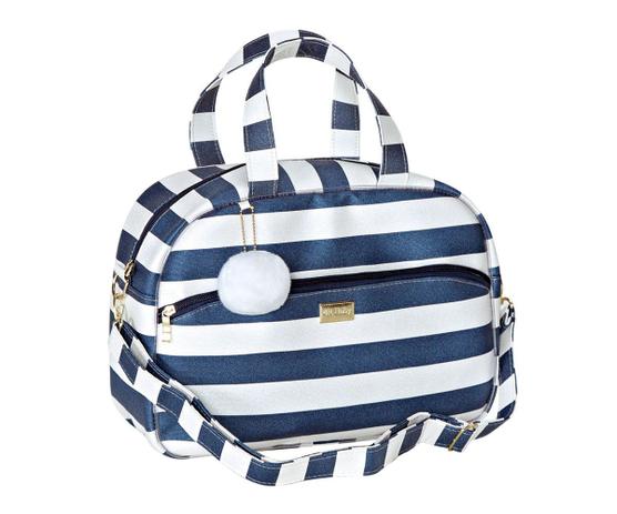 Bolsa Maternidade menino Azul Listrada - Tamanho M - Marias enxoval Menor preço em Bolsa Maternidade menino Azul Listrada - Tamanho M - Marias enxoval