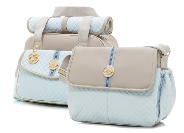 Bolsa Maternidade Mônaco cinza c/ azul kit 02 peças bolsas G e lateral - Lequiqui Menor preço em Bolsa Maternidade Mônaco cinza c/ azul kit 02 peças bolsas G e lateral - Lequiqui