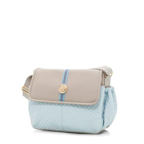 Bolsa maternidade Mônaco lateral cinza c/ azul - Lequiqui Menor preço em Bolsa maternidade Mônaco lateral cinza c/ azul - Lequiqui