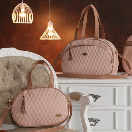 Bolsa Maternidade Realeza Rosê 2 Peças - Sônia enxovais Menor preço em Bolsa Maternidade Realeza Rosê 2 Peças - Sônia enxovais