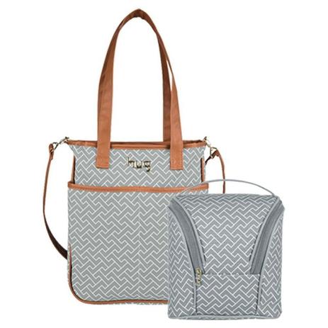 Bolsa maternidade Xodó cinza kit 02 peças bolsa M + frasqueira - Hug Menor preço em Bolsa maternidade Xodó cinza kit 02 peças bolsa M + frasqueira - Hug