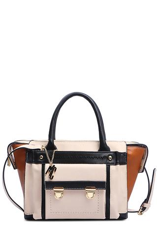 Bolsa média casual bicolor macadamia Menor preço em Bolsa média casual bicolor macadamia