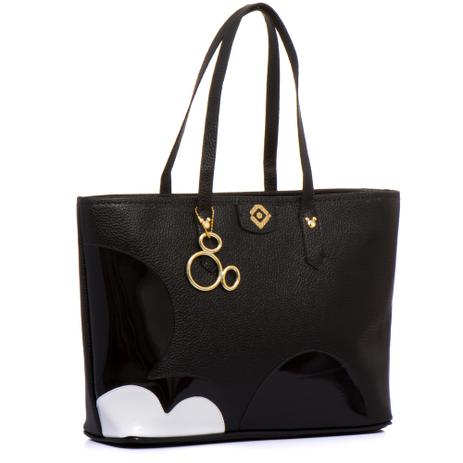 Bolsa Mickey Sacola Feminina de Ombro Lateral Preta Selten Menor preço em Bolsa Mickey Sacola Feminina de Ombro Lateral Preta Selten