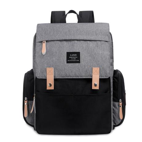 Bolsa mochila maternidade Land Luxury original preto cinza - Landuo Menor preço em Bolsa mochila maternidade Land Luxury original preto cinza - Landuo