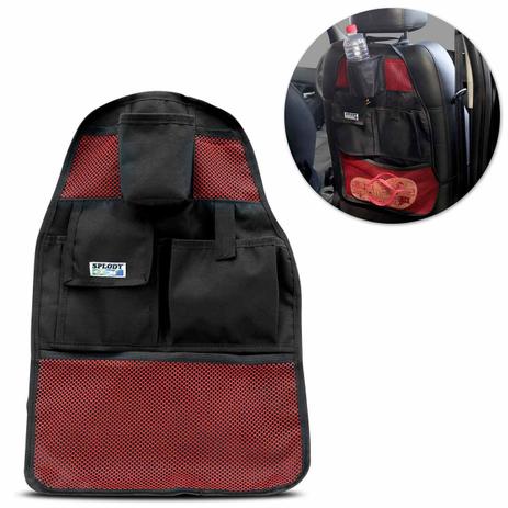 Bolsa Organizadora Banco do Carona Universal Preta Tela Vermelha PVC Impermeável 8 Compartimentos - Splody Menor preço em Bolsa Organizadora Banco do Carona Universal Preta Tela Vermelha PVC Impermeável 8 Compartimentos - Splody