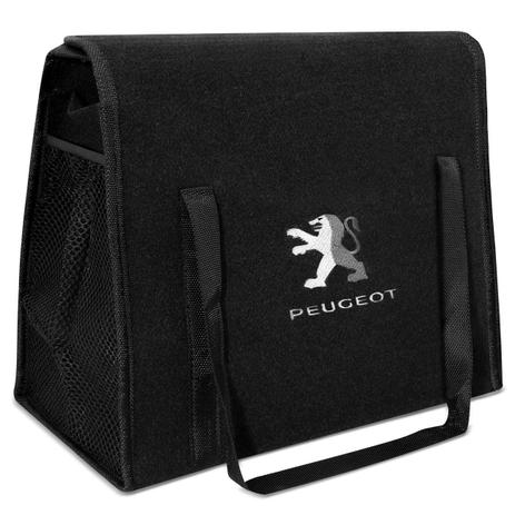 Bolsa Organizadora Porta Malas Universal Preto Logo Peugeot Bordado em Carpete - R-acoustic é boa?